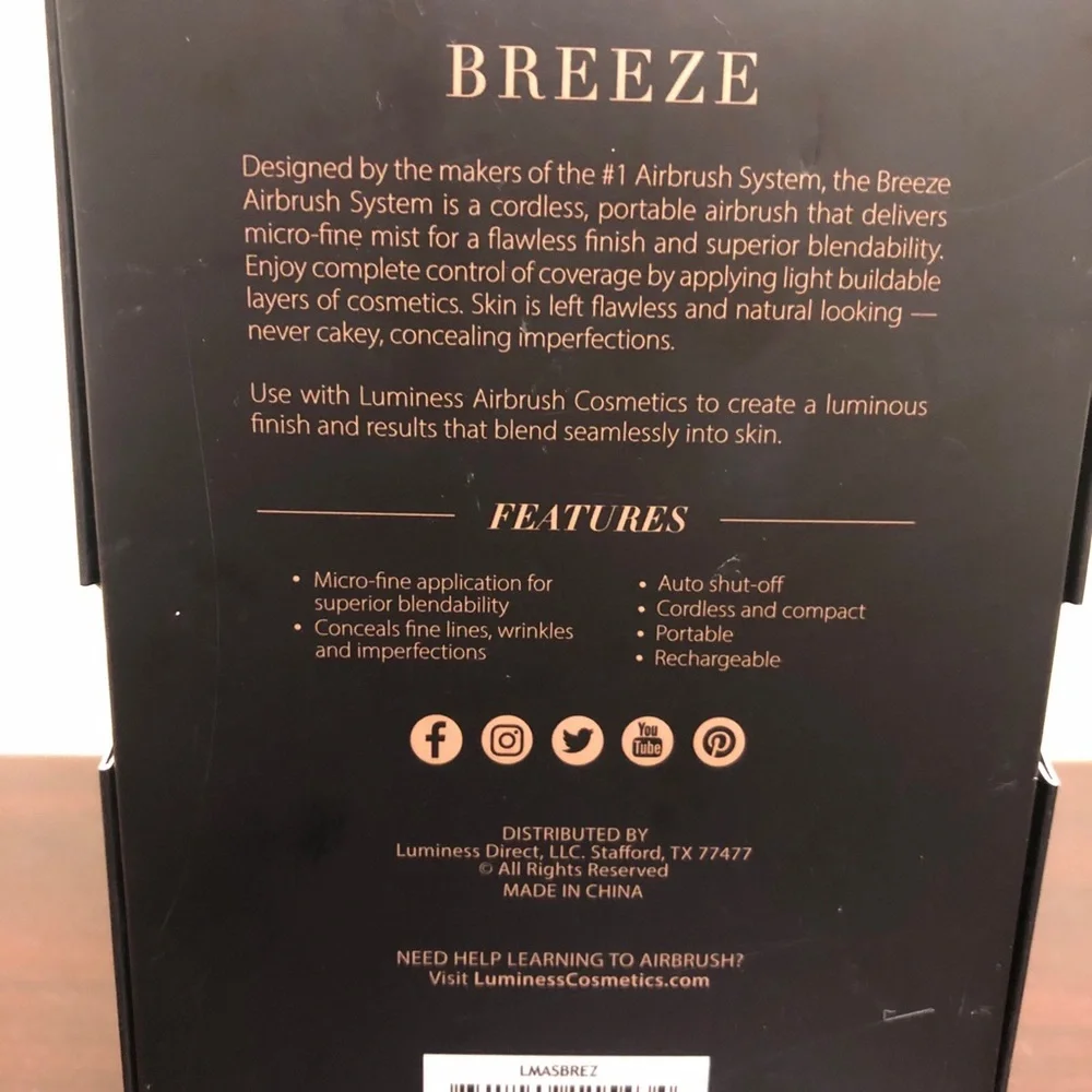 Luminess Breeze Portable Handheld Cordless Airbrush System Makeup‎ LMASBREZ